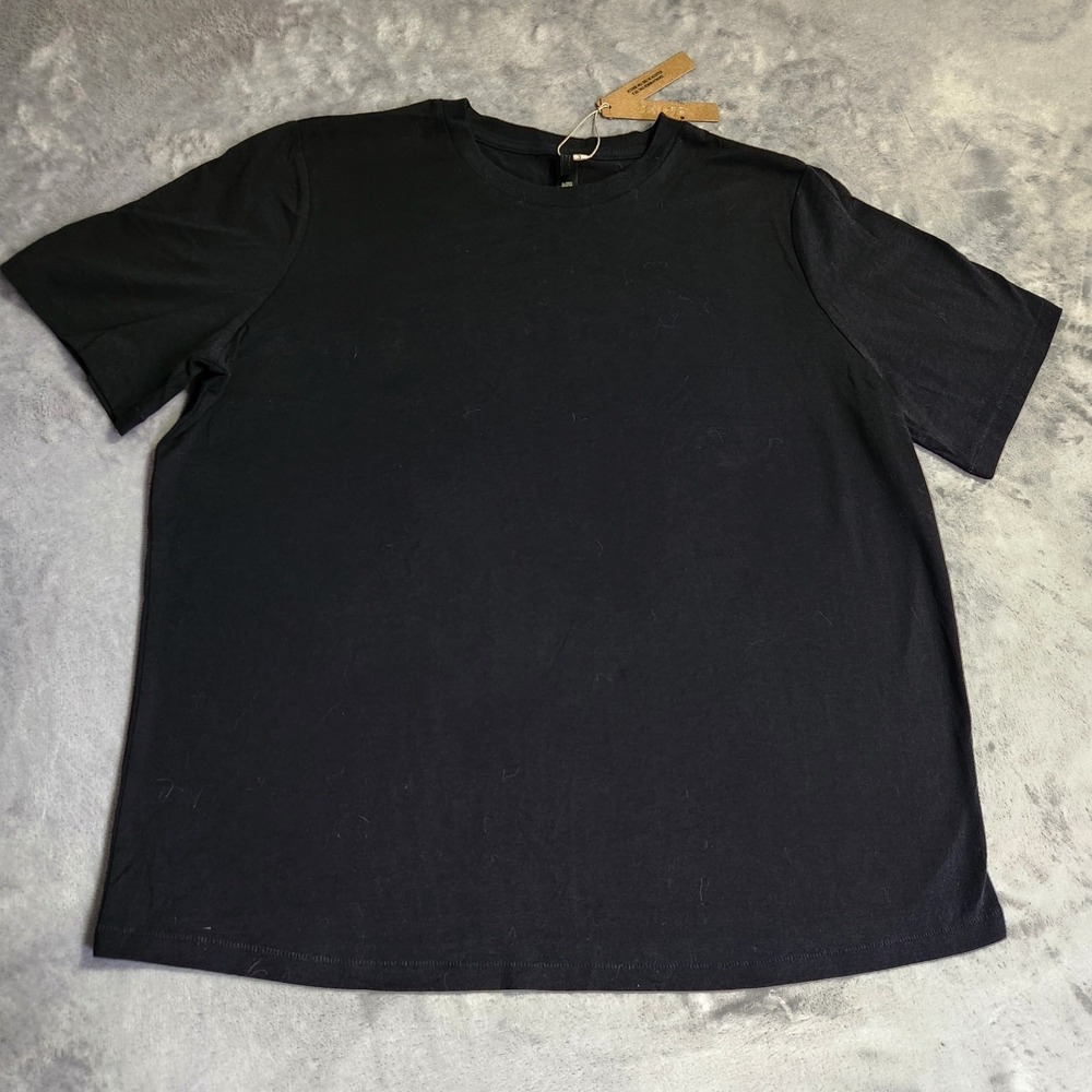 New SKIMS Poly Cotton Jersey T-shirt SS-STT-6975W Onyx Black L Large Shirt Top